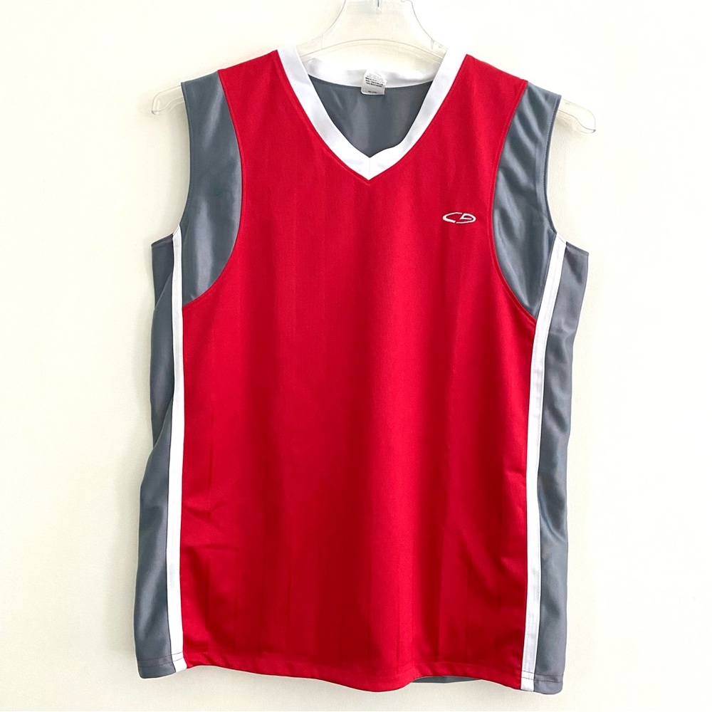 C9 Champion Red Gray Basketball Jersey - Large